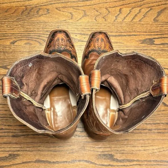 Tony Lama Black Label Brown Leather Western Boots Men’s 9.5 USA