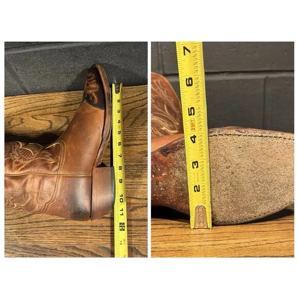 Tony Lama Black Label Brown Leather Western Boots Men’s 9.5 USA