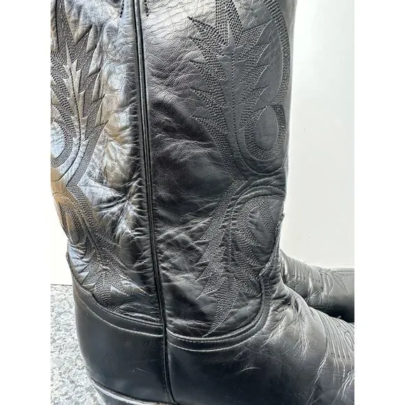 Tony Lama Black Stallion Cowboy Wedyern Biker Boots Men’s Size 11.5