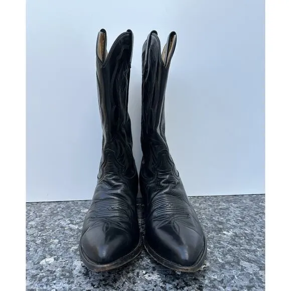 Tony Lama Black Stallion Cowboy Wedyern Biker Boots Men’s Size 11.5
