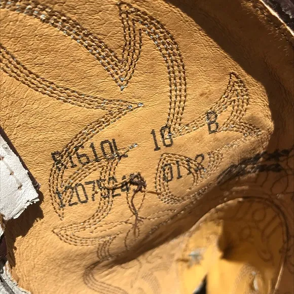 Tony Lama cross leather boots 10B