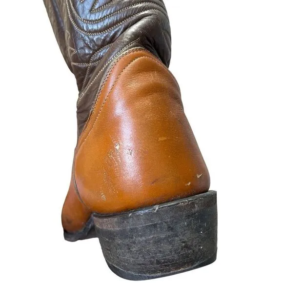 Tony Lama 6243 Brown Cowboy Boots Lizard Toe size 9.5 10 B Men’s