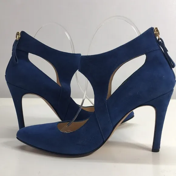 Tori Soudan Collection Italian Blue Suede Shoes