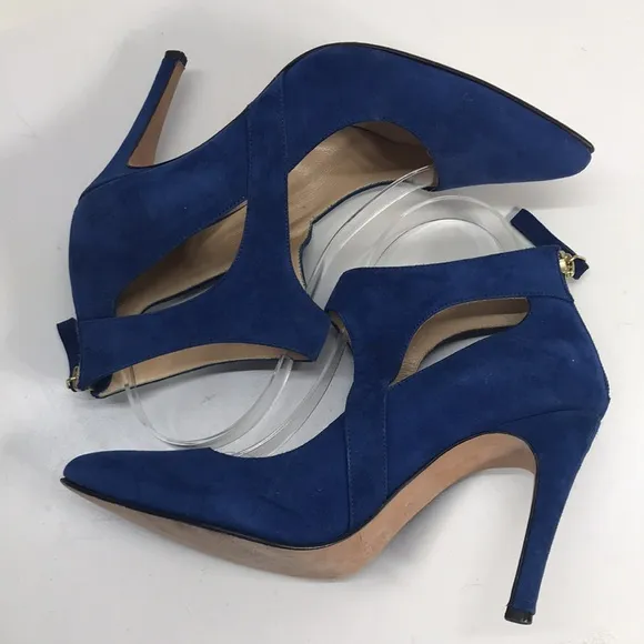 Tori Soudan Collection Italian Blue Suede Shoes