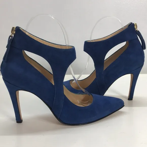 Tori Soudan Collection Italian Blue Suede Shoes