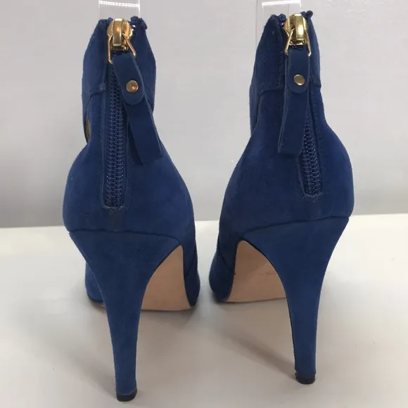 Tori Soudan Collection Italian Blue Suede Shoes