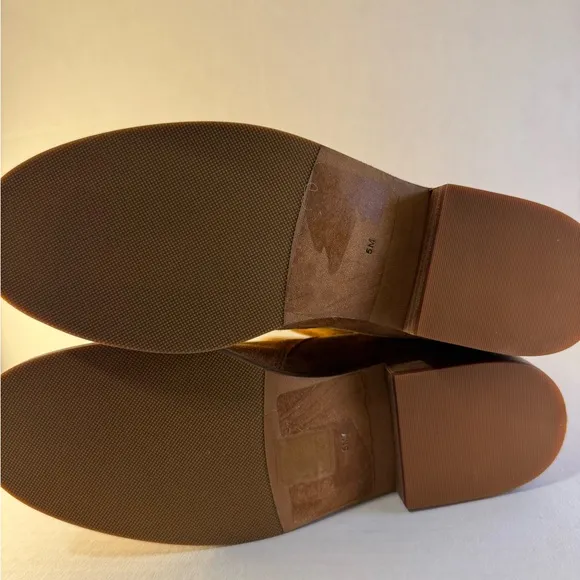 Tory Burch Brooke Ankle Bootie Natural Suede Tan Riding Booties Women Size 5