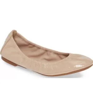 Tory Burch Eddie  Leather Goan Sand Cream Tan Ballet Flat Size 7.5