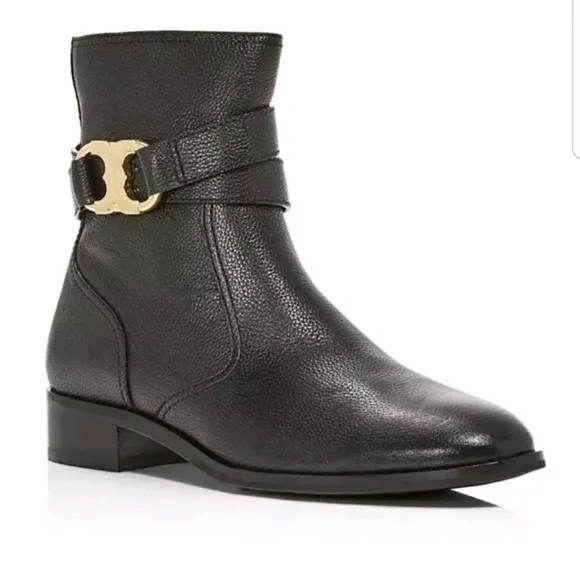 Tory Burch Gemini Link Black Boots Women’s Size 7.5