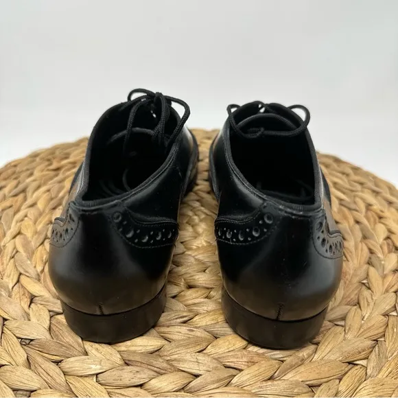 Tory Burch Haverford Cap Toe Oxford Shoes Black Size 6.5