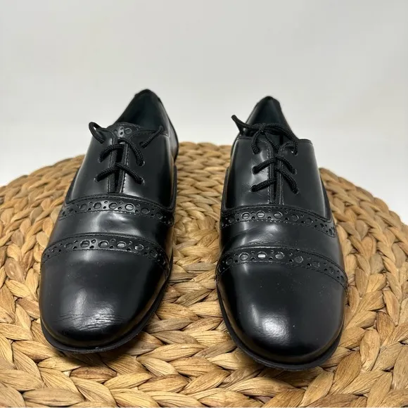 Tory Burch Haverford Cap Toe Oxford Shoes Black Size 6.5