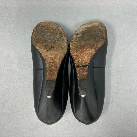 Tory Burch Shoes wedge, Women’s Size 9M Leather Black Close Toe