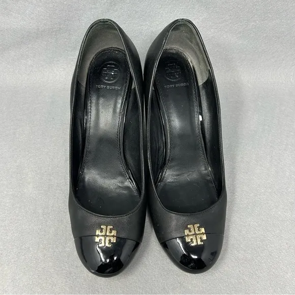 Tory Burch Shoes wedge, Women’s Size 9M Leather Black Close Toe