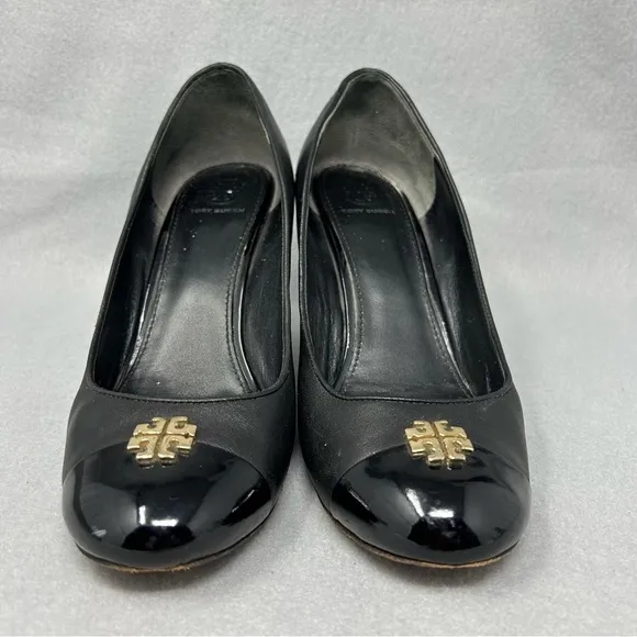 Tory Burch Shoes wedge, Women’s Size 9M Leather Black Close Toe
