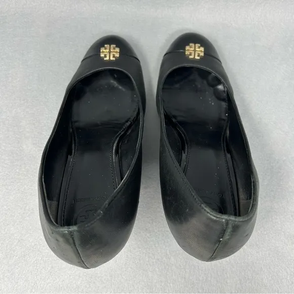 Tory Burch Shoes wedge, Women’s Size 9M Leather Black Close Toe