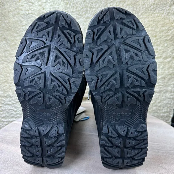 Totes Briggs Mens Size 10 Waterproof Snow Boots Black Lace Up Winter Boo…