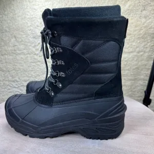 Totes Briggs Mens Size 10 Waterproof Snow Boots Black Lace Up Winter Boo…