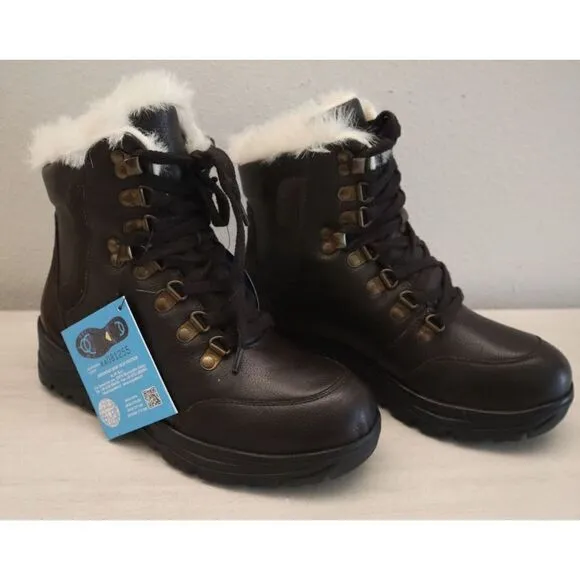 Tundra Women's Sz 36 US 5.5 Brown Lucania Faux Fur Lined Leather Snow Boots