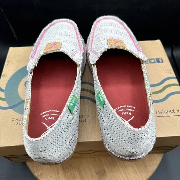 Twisted X Breast Cancer Casual Loafers Womens Size 9.5 M Slip On Shoes Pink