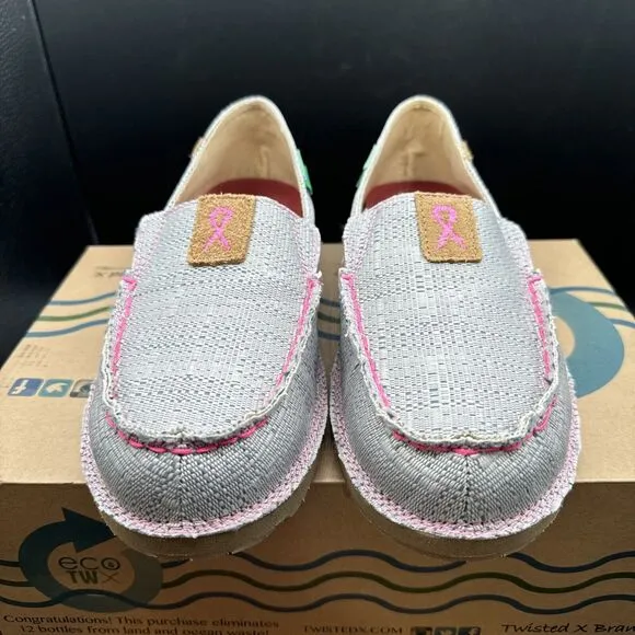 Twisted X Breast Cancer Casual Loafers Womens Size 9.5 M Slip On Shoes Pink