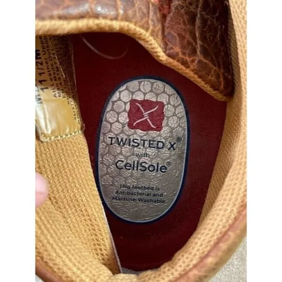 Twisted X with Cellsole Mens MDMNT01 Tall Driving Steel Toe Shoes Leather 11.5M