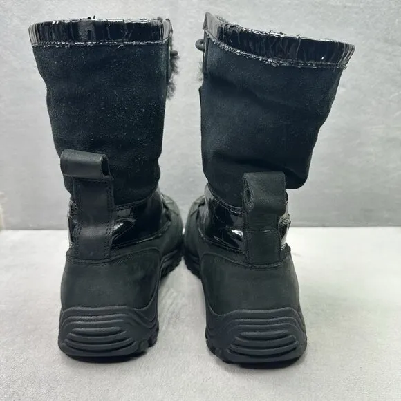 UGG Adirondack II Womens Size 8 Snow Boots Black Sheepskin Winter Lace-Up