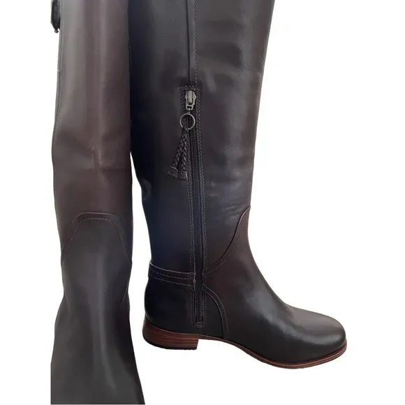 Ugg Amberlee Equestrian Leather Tall Riding Boots Buckles Brown Women Size 8 New
