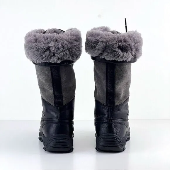 Ugg Australia Adirondack Tall Black and Gray Women’s Boots, Size 6