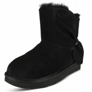UGG Australia Classic Mini Twist UGG490 Women's Black Suede Snow Boots UGG491