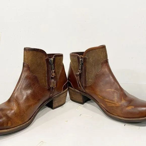 UGG Australian Penelope Genuine Leather Ankle Boots Sz 7 Women Zip Brown 1008710