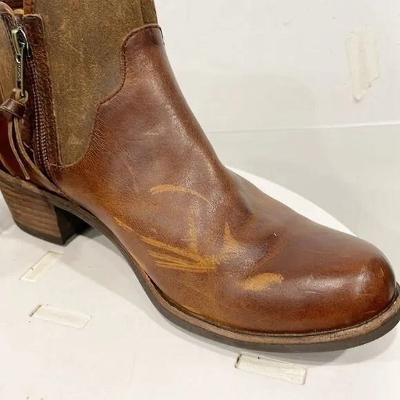 UGG Australian Penelope Genuine Leather Ankle Boots Sz 7 Women Zip Brown 1008710