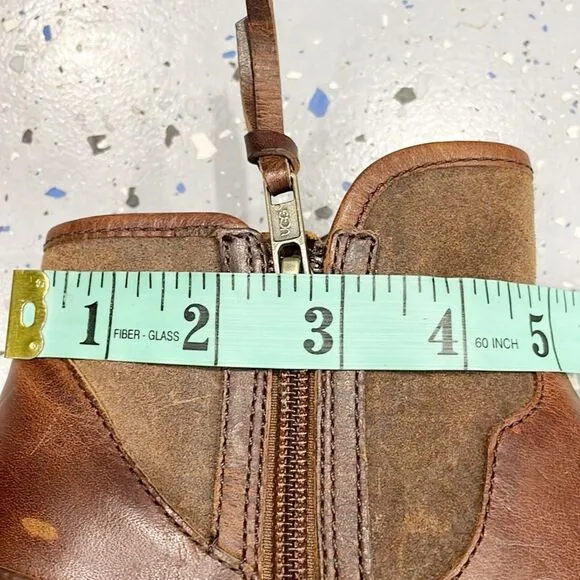 UGG Australian Penelope Genuine Leather Ankle Boots Sz 7 Women Zip Brown 1008710