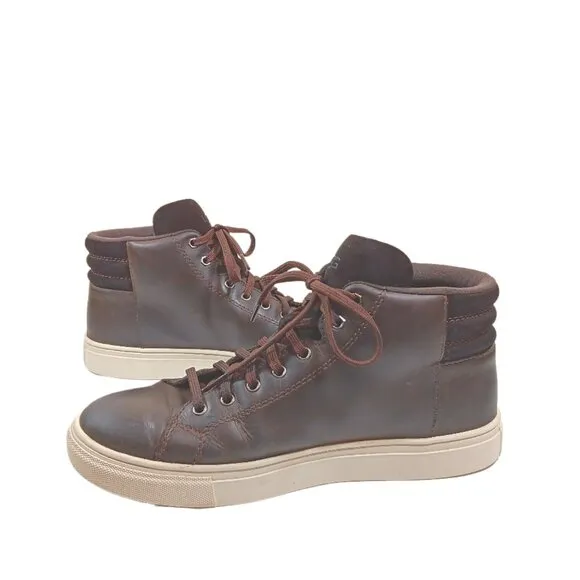 UGG Baysider Sneakers Mens 8.5 Brown Waterproof Leather   Suede High Weather