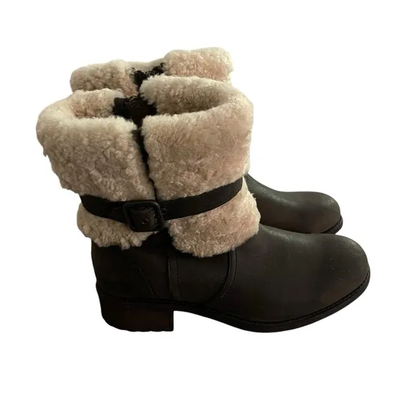 UGG Blayer Shearling-Lined Boots Women Size 7