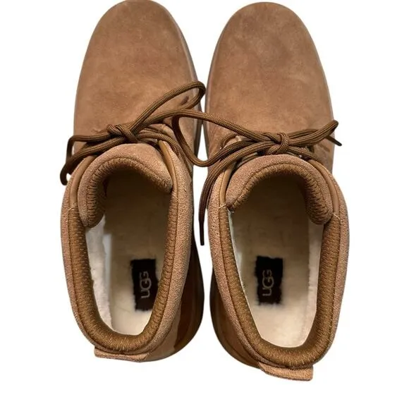 Ugg Burleigh Chukka Boots Mens Size 14 Tan Suede Ugg Plush NWOT