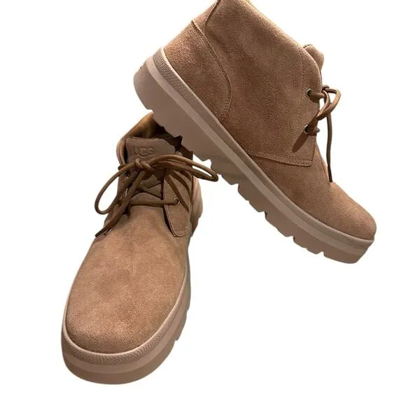 Ugg Burleigh Chukka Boots Mens Size 14 Tan Suede Ugg Plush NWOT