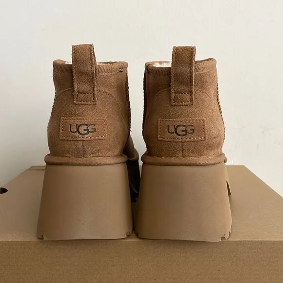 UGG Classic Ultra Mini New Heights Boots Chestnut Women Size 11