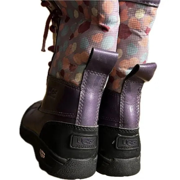 Ugg Kids‎ Butte II Boots 1005581K Purple Wool Lined Waterproof Snow Boots Size 1