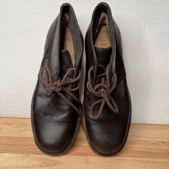 UGG Leighton 3275 2 Eye Leather Chukka Boots Men Size 7 Chocolate Brown