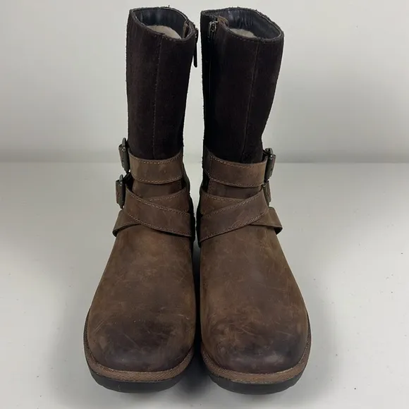 Ugg Lorna Boot | Waterproof Rain Snow Boot | Brown Leather LIKE NEW