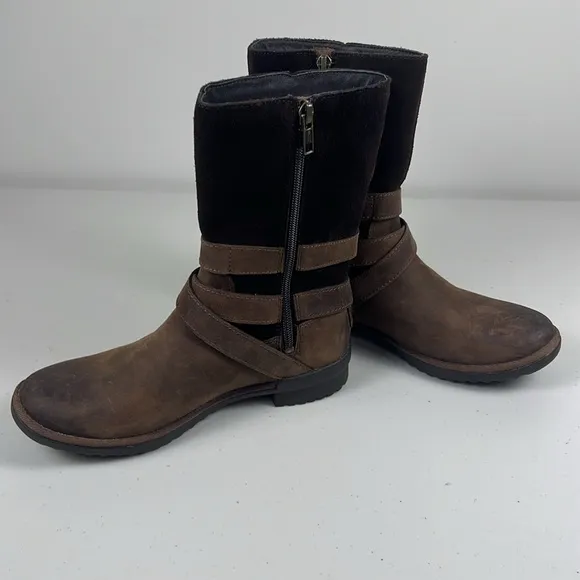 Ugg Lorna Boot | Waterproof Rain Snow Boot | Brown Leather LIKE NEW