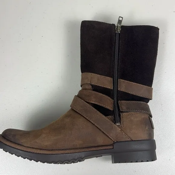 Ugg Lorna Boot | Waterproof Rain Snow Boot | Brown Leather LIKE NEW