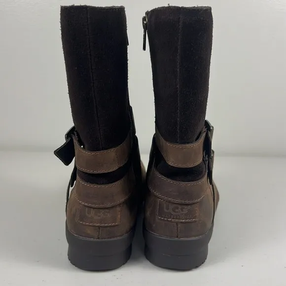 Ugg Lorna Boot | Waterproof Rain Snow Boot | Brown Leather LIKE NEW
