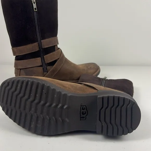 Ugg Lorna Boot | Waterproof Rain Snow Boot | Brown Leather LIKE NEW