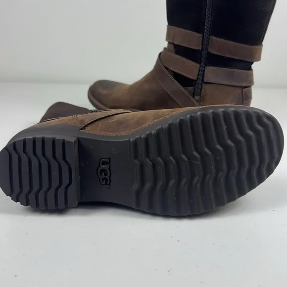 Ugg Lorna Boot | Waterproof Rain Snow Boot | Brown Leather LIKE NEW
