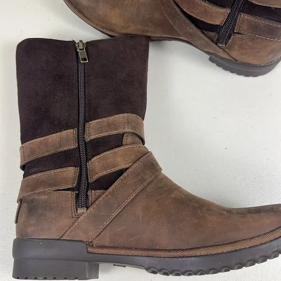 Ugg Lorna Boot | Waterproof Rain Snow Boot | Brown Leather LIKE NEW