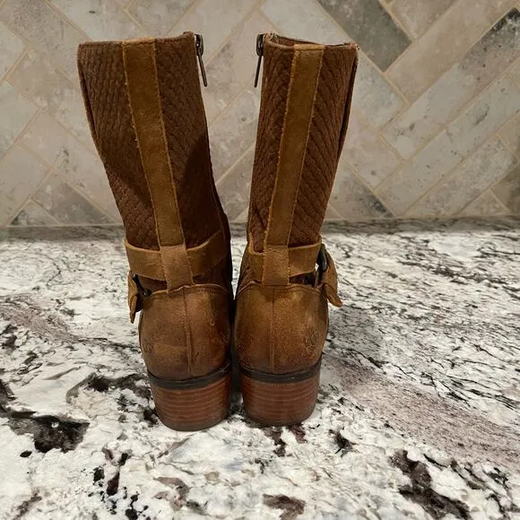 UGG Lula Mae Women’s Leather Boots Tan Brown Size 6