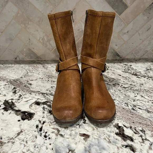 UGG Lula Mae Women’s Leather Boots Tan Brown Size 6