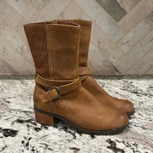 UGG Lula Mae Women’s Leather Boots Tan Brown Size 6