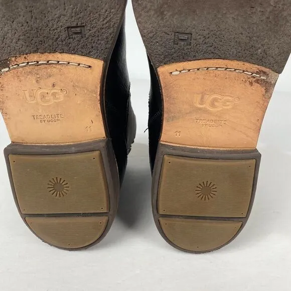UGG Men Black Chelsea Boots‎ Size 11 M 1094349 Leather Shoes